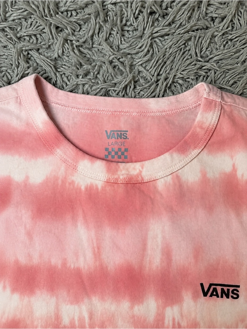 Vans Women’s Large Pink & White Tie-Dye T-Shirt – Short Sleeve